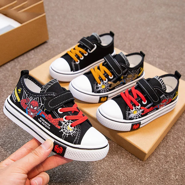 Marvel Kids'Casual Shoes Cartoon Canvas Fashion Spring Outdoor Shoes For Children Breathable Anti-slip Red Khaki Size 26-37