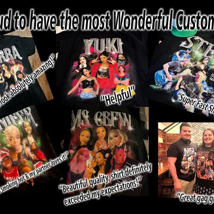 Custom Bootleg Rap T Shirt Photo Vintage 90s Your Own Idea Here Insert Design long or short sleeves personalized girlfriend
