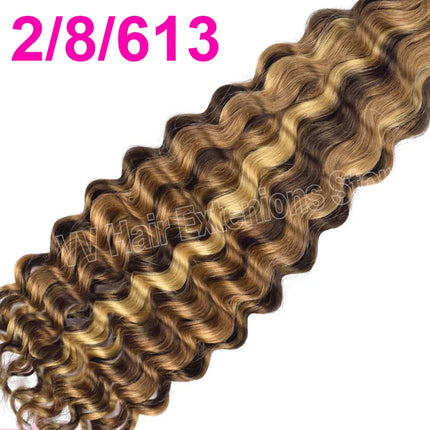 613 Flat Tip Hair Deep Wave 100% Human Vietnamese Bundles Extensiones Cabello Keratin K Tips Braiding Real Natural Fusion Hair