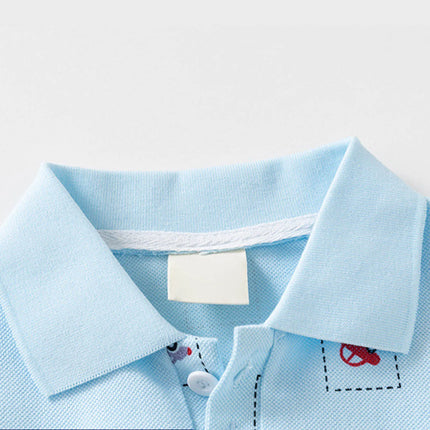 Toddler Boys POLO Shirt Summer Kids Clothes 1 to 2 3 4 5 6 Year Short Sleeve Lapel T Shirts Children School Polos Shirts