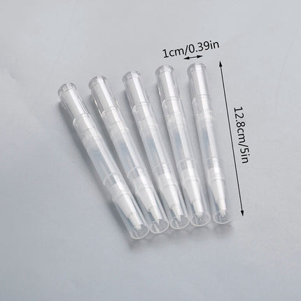 5Pcs Transparent Twist Nail Twist Pens Empty Transparent Nail Oil Pen With Brush Cosmetic Container Pen Lip Gloss Tubes