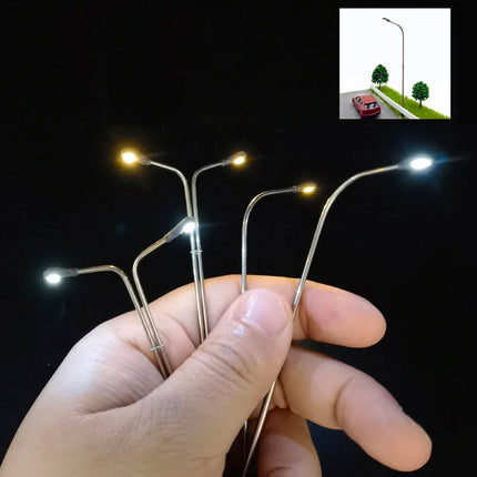1/64 scale miniature metal street lamp model micro landscape street lighting sand table model light train railway layout 12.5cm