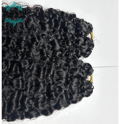 Burmese Curly  Crochet Human Hair Extensions Knotless Pre-Separated Feather Crochet Hair Reusable 240g Enough Full Head