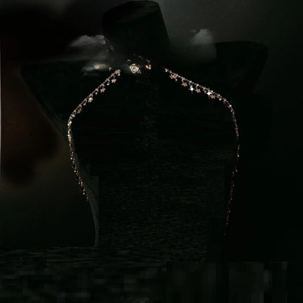 Pearl Heart-Shaped Nipple Clip Body Chain Collar Rhinestone Butterfly Pendant Chest Restraints Sexy Accessories for Women Sextoy