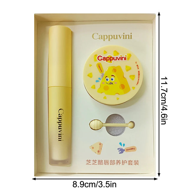 Cappuvini Exfoliating Honey Lip Balm Relieves Dry Moisturizing Lip Gloss Cream Light Texture Watery Lip Mask Makeup Lip Care Set