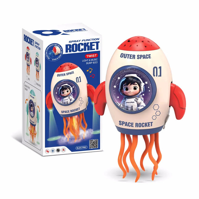 Electric Dancing Rocket Toys Automatic Obstacle Avoidance/Projection/Light and Music/Spray Baby Interactive Crawling Dance Squid
