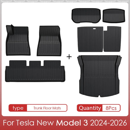 Floor Mats Cargo Liner For Tesla Model 3 2025 Highland Waterproof Anti-slip Trunk Mat TPE Pads Model 3 2026 Highland Accessories
