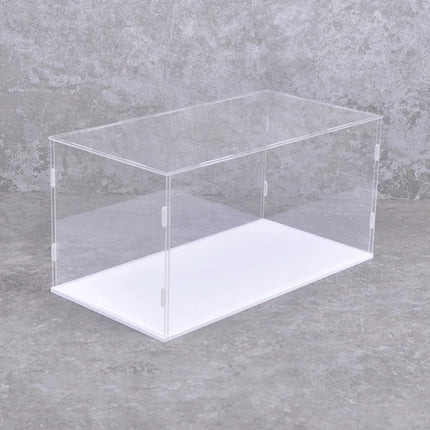 White Base Assembled Glue Free ClearAcrylic Display Case Box Dust Cover Storage for Art Decor Figure Toys L30-60 W30-60 H10-65cm