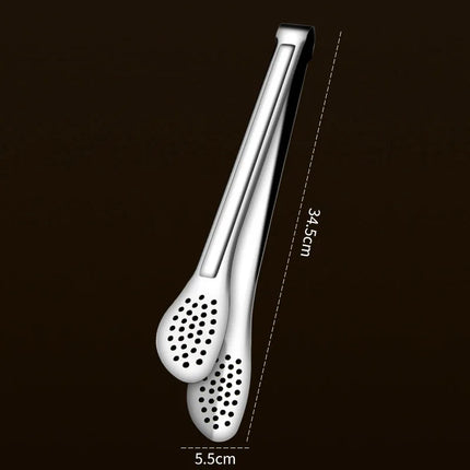 Stainless Steel Food Tongs Pastry Meat Barbecue Clip Anti-Scald Tongs Frying Fish Spatula Clip Bread Clip Household Kitchen Tool