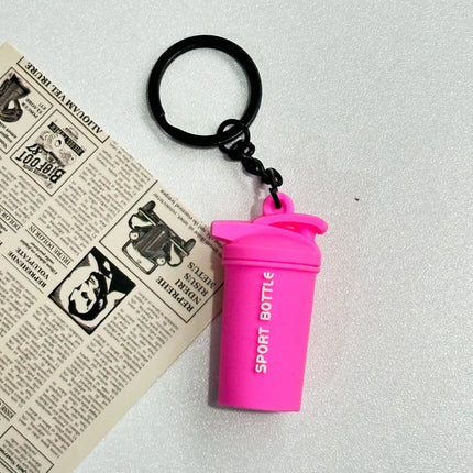 Mini Barbell Plates Key Chain Water Cups Creative Simulation Dumbbells Keyring Kettlebells Bag Charm Fitness Series Pendant