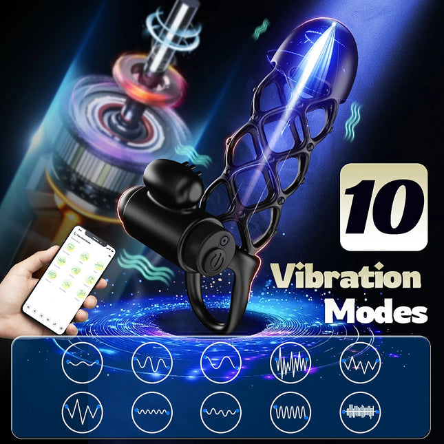 Bluetooth Penis Vibrator for Men, Masturbator Sex Machine, Penis Delay Trainer, Cock Ring, Glans Massager, Male Adult Sex Toys