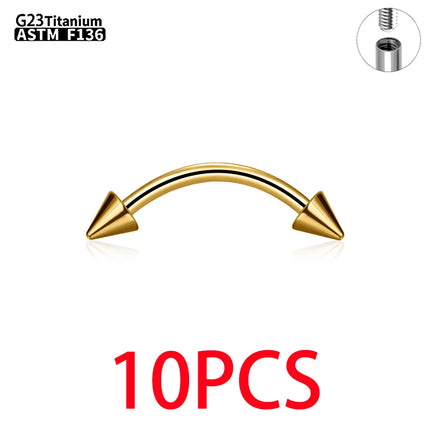 Wholesale G23 Titanium 10PCS Labret Lip Stud Piercing Eyebrow Body Jewelry Nose Ring C rod  For Women Septum Piercing
