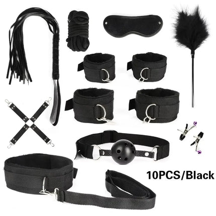 Leather BDSM Kit Handcuffs Sex Toys Games For Couples Body Harness Cuffs Bondage Straps Erotic Adult Sex Toys for Party Sexy