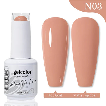 Arte Clavo Red Brown Gel Nail Polish 15ml Autumn Series Base Top Coat Soak Off UV Gel Semi Permanent Varnishes Design Nail Art