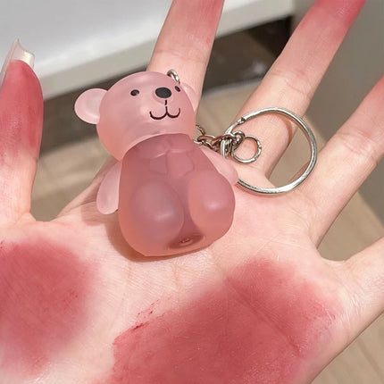 Cute Bear Velvet Lip Mud Keychain Matte Nude Red Lip Gloss Autumn Winter Non-stick Cup Lipstick Waterproof Lasting Lips Makeup