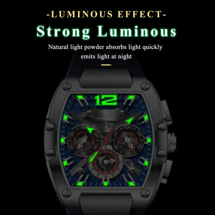 POEDAGAR Luxury Man Quartz Watch Sports Military Watch For Men Waterproof Luminous Date Chronograph Silicone Strap Men's Watches
