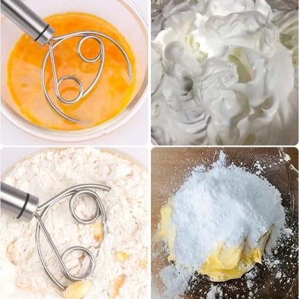 Large Hand Danish Dough Whisk Bread Mixer Stainless Steel Cake Pastry Dough Mixer Stick Egg Beater Kitchen Baking Blender Tools