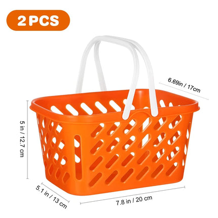 2pcs Shopping Basket Toys, Kids Grocery Basket with Handle for Kids Pretend Play Grocery Basket Toys