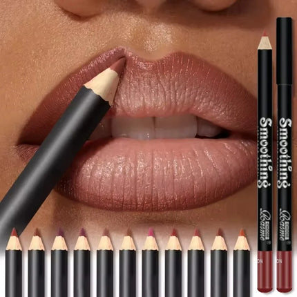 12 pcs Long-Lasting Lipstick Set with Professional Lip Liner Pencil and Matte Lip Gloss Makeup for Women Valentine's Day Gifts