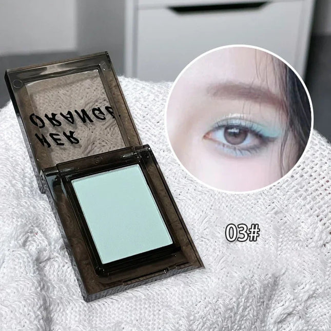 Smoky Blue-gray Eye Shadow Palette Sweet Cool Single Color Mini Eyeshadow Palette Pearl Matte Shimmer Brightening Eyes Makeup