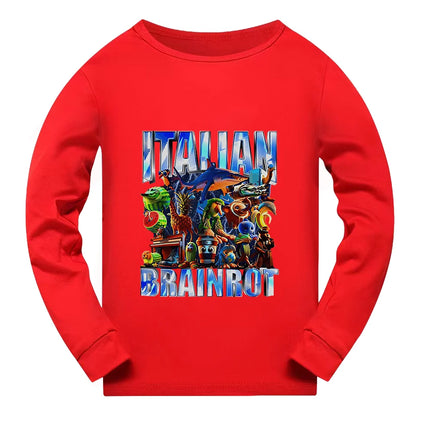 Italian Brainrot Bootleg Retro Meme Shark Tralalero Tralala Pajamas for Girls Clothes Baby Girl Clothes Outdoor Clothing Sets
