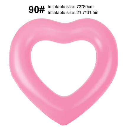 1PC Heart Shaped Inflatable Swim Ring, Float Water for Pool and Beach, Unique Summer Design Material Fun Outdoor