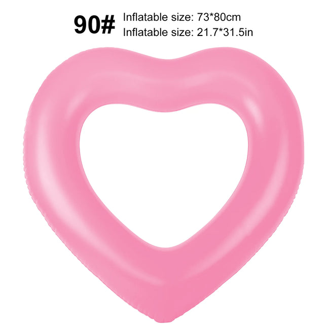 1PC Heart Shaped Inflatable Swim Ring, Float Water for Pool and Beach, Unique Summer Design Material Fun Outdoor