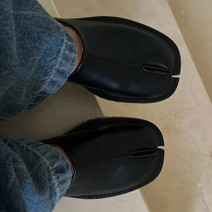 Chunky Platform Slip-on Tabi Loafers Women Brand Designer Split Toe Size 35-45 Unisex Concise Fashion Pig Trotter Shoes 2025