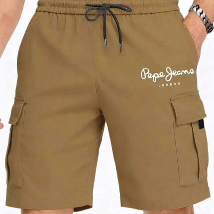 2026 Mens Cargo Shorts Summer Letter Print Short Casual Shorts for Outdoor Work Hiking Travel Durable Multi Pocket Lightweight