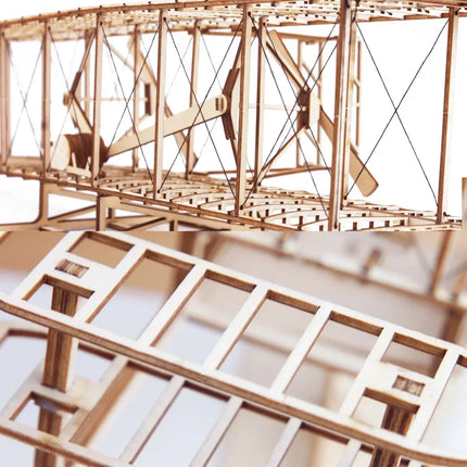 3d Retro Plane Wooden Puzzle Assemble Building Blocks Model Kits DIY for Kids Adult Breriot Wright Brothers Airplane Desk Toys