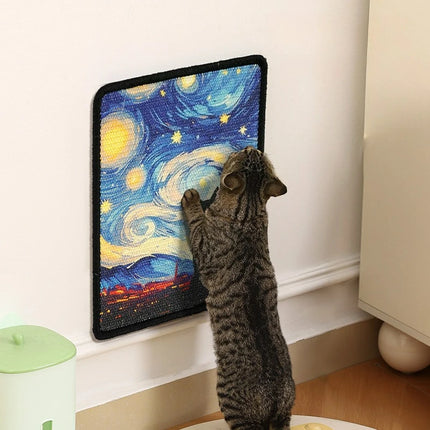 Durable Wall-Mounted Cat Scratching Post with Stitched Edges, Soft Fabric for Indoor Clawing, Space-Saving Design