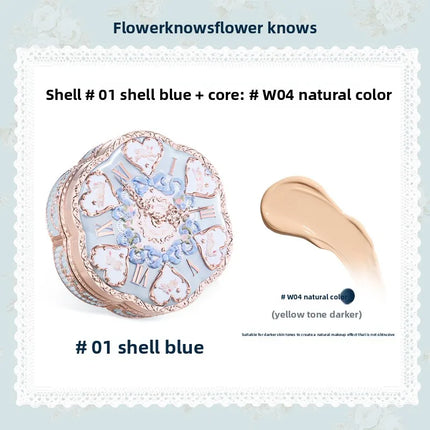 Flower Know Makeup Base Garden Air Cushion Foundation CC Cream Skin Friendly Concealer Makeup Moisturizing Natural Coverage