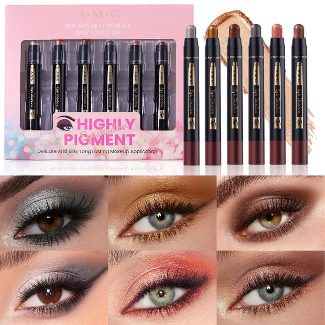 Pearl Shimmer Eyeshadow Stick Set, Waterproof and Long-lasting Eyeshadow Set with Easy Application Capabilities