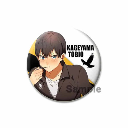 32/44/58mm Anime Haikyuu Snap-in Button Pins Figure Icon Badge  Round Handmade Brooches Breastpin for Backpack Clothes