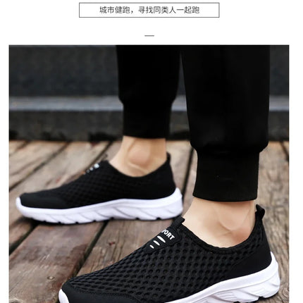 YRZL Lightweight Men Casual Shoes Breathable Slip on Male Casual Sneakers Anti-slip Men's Flats Outdoor Walking Shoes Size 39-46