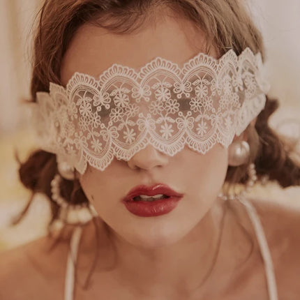 Erotic Masks Eyes Patch Blindfold Sexy Women Lingerie Accessories Lace Hollow Embroidery Strap Eye Mask Black
