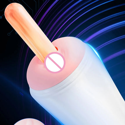 Realistic Vagina Vibration Masturbation Cup Blowjob Machine Endurance Exercise Vacuum Penis Masturbator Adult Sex Toys for Men