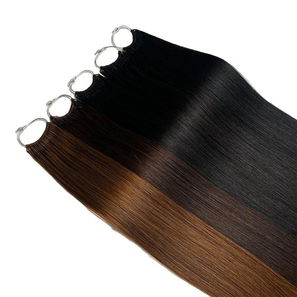 DIYOMOhair extensions virgin Remy cotton thread double feather Korean dark popular lightweight and easy to style hair extensions