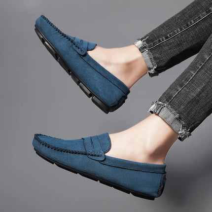 Fashion Suede Men Casual Shoes Breathable Leather Mens Loafers Slip on Male Driving Shoes Luxury Brand Comfortable Boat Shoes