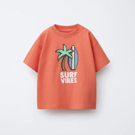 Round Neck T-shirt For Boys And Girls Cute Short Sleeve Tops Loose Casual Clothing Kids Summer Clothes Thin Pure Cotton Tees