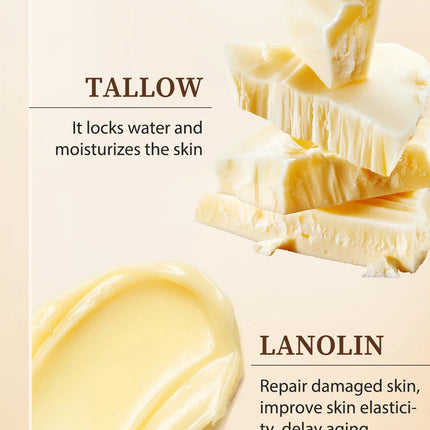 120g Beef Tallow Paste Deeply Moisturizer Brightening Wrinkle Remover Grass Fed Tallow Wild Honey Face Body Cream Skin Car