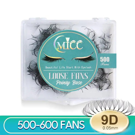 500 Fans 7mm-16mm Sharp Slim Narrow Stem Premade Volume Fans Thin Pointy Base Eyelashes Extensions Loose Fans Makeup Cilia