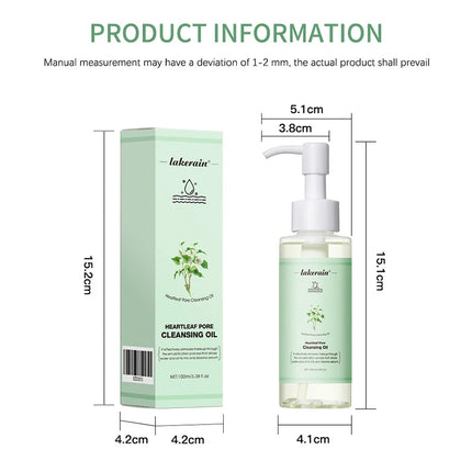 Houttuynia Cordata Cleansing Oil - Gentle Deep Pore Makeup Remover for Waterproof Mascara & Long Wear Foundation Non-irritating