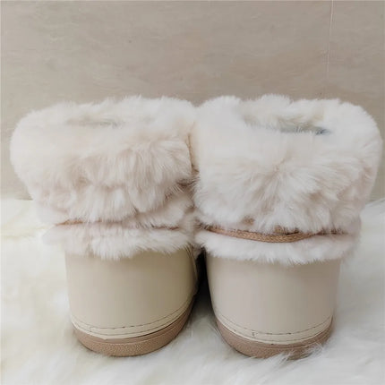 2025 Winter Ankle Boots for Women Platform Antiskid Waterproof Ski Boots Luxury Fluffy Furry Fur Boots Woman's Ankle Booties