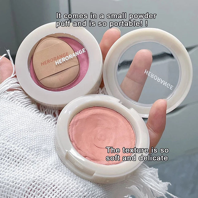 HERORANGE Monochrome Peach Face Blush Palette Mineral Pigment Cheek Blusher Powder Makeup Professional Contour Shadow Blusher