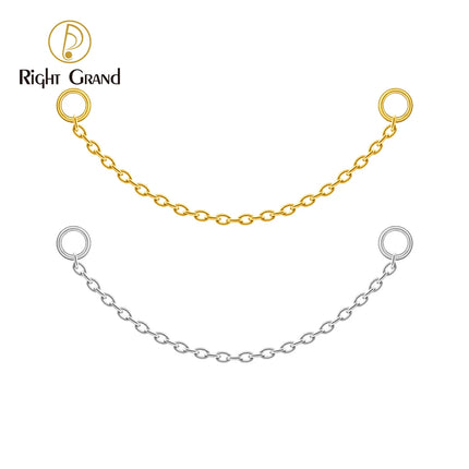 Right Grand TA1 Titanium Dangle Earring Connector Chain Charm for Labret Stud Helix Nose Hoop Clicker Earlobe Piercing Jewelry