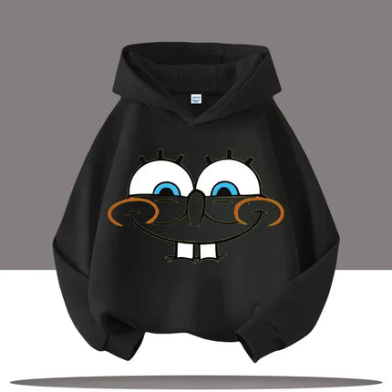 New Cute Cartoon SpongeBob SquarePants Autumn and Winter Fashion Cute Boys and Girls Daily Outing Warm Children's Hoodies
