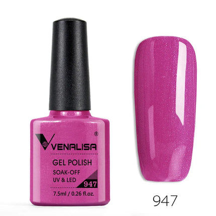Venalisa Nail Gel Polish Semi Permanent Salon Quality TPO Free Glitter 7.5ml Soak off UV LED Nail Gel Varnish