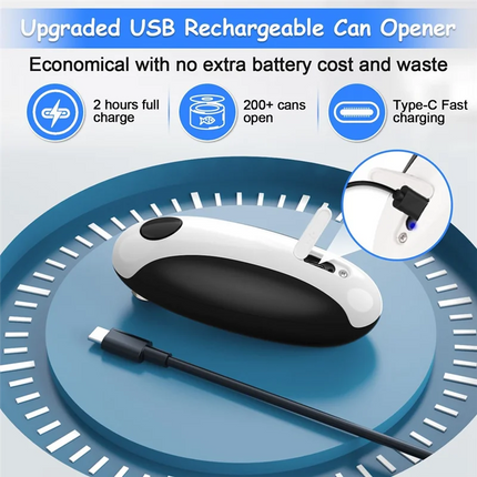 A52Q-Portable Electric Can Opener, Fits All Can Sizes,USB Rechargeable Kitchen Gadget