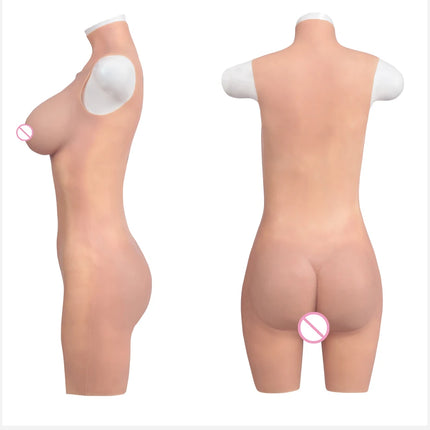 50-80kg Crossdressing Bodysuit Cosplay Silicone Bodysuit Crossdress Fake Breast  3-Pointed 88-95cm Length Crossdresser Bodysuit